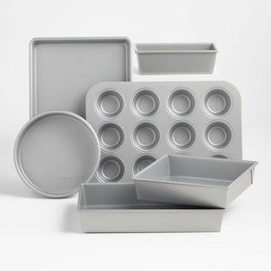 Crate & Barrel Silver Bakeware Set