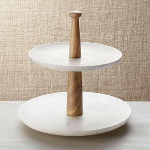 Wood Marble 2 Tier Server